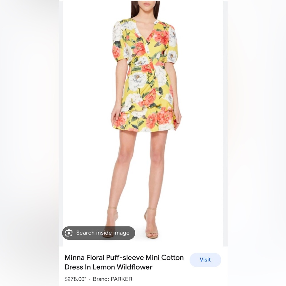 Parker Minna Lemon Wildflower print cotton dress. - Picture 6 of 15